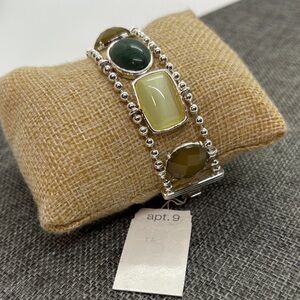 Apt. 9 Bracelet with Green Stones